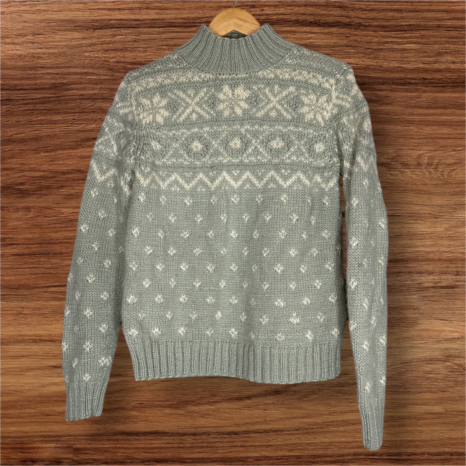 Ralph Lauren Hand Knit Wool Mohair Sweater Northern Lights Thick Cozy Small Vtg
